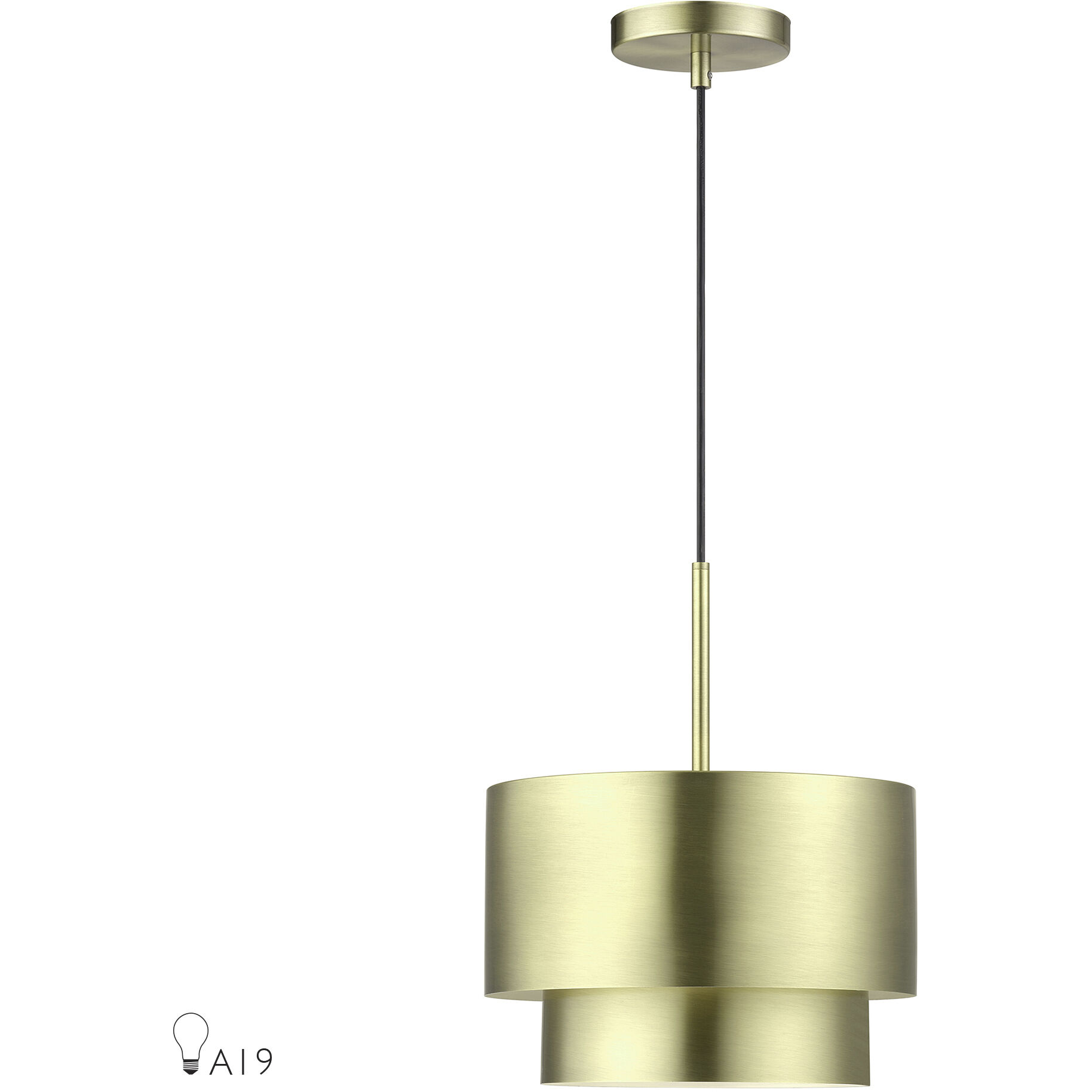 Zolana 1 Light 12 inch Antique Brass Pendant Ceiling Light
