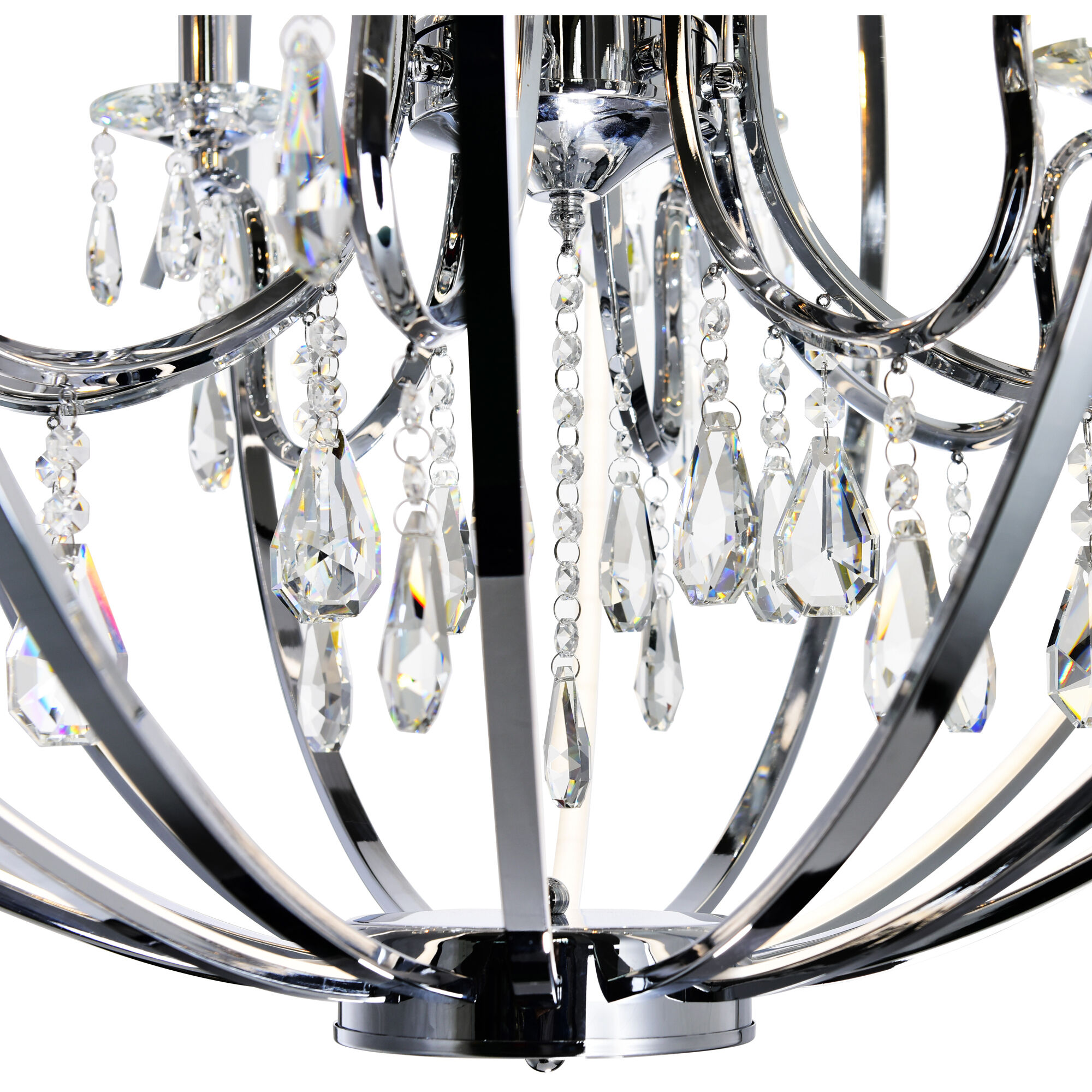 Abia LED 34 inch Chrome Up Chandelier Ceiling Light