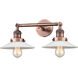 Franklin Restoration Halophane LED 9 inch Antique Copper Bath Vanity Light Wall Light in Matte White Halophane Glass, Franklin Restoration