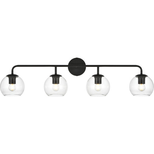 Genesis 4 Light 37 inch Black Bath Sconce Wall Light