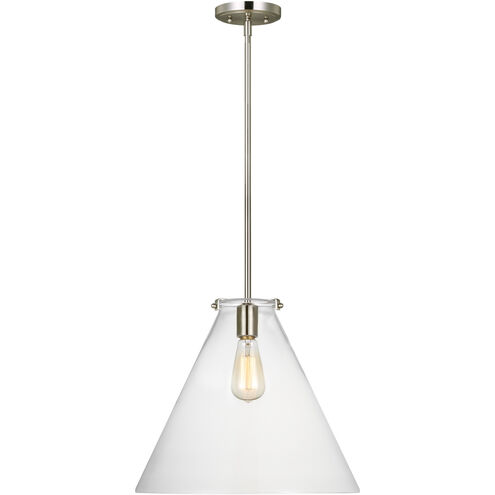 TOB by Thomas O'Brien Kate 1 Light 16 inch Brushed Nickel Pendant Ceiling Light