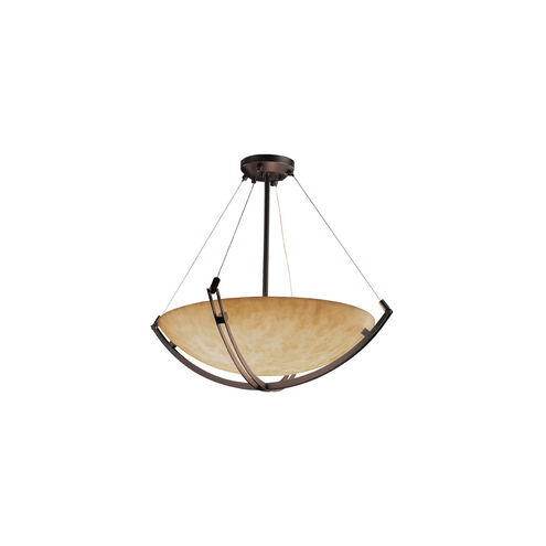 Clouds 6 Light Dark Bronze Pendant Bowl Ceiling Light in Round Bowl, Incandescent