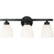 Jameson 3 Light 21 inch Matte Black Vanity Light Wall Light