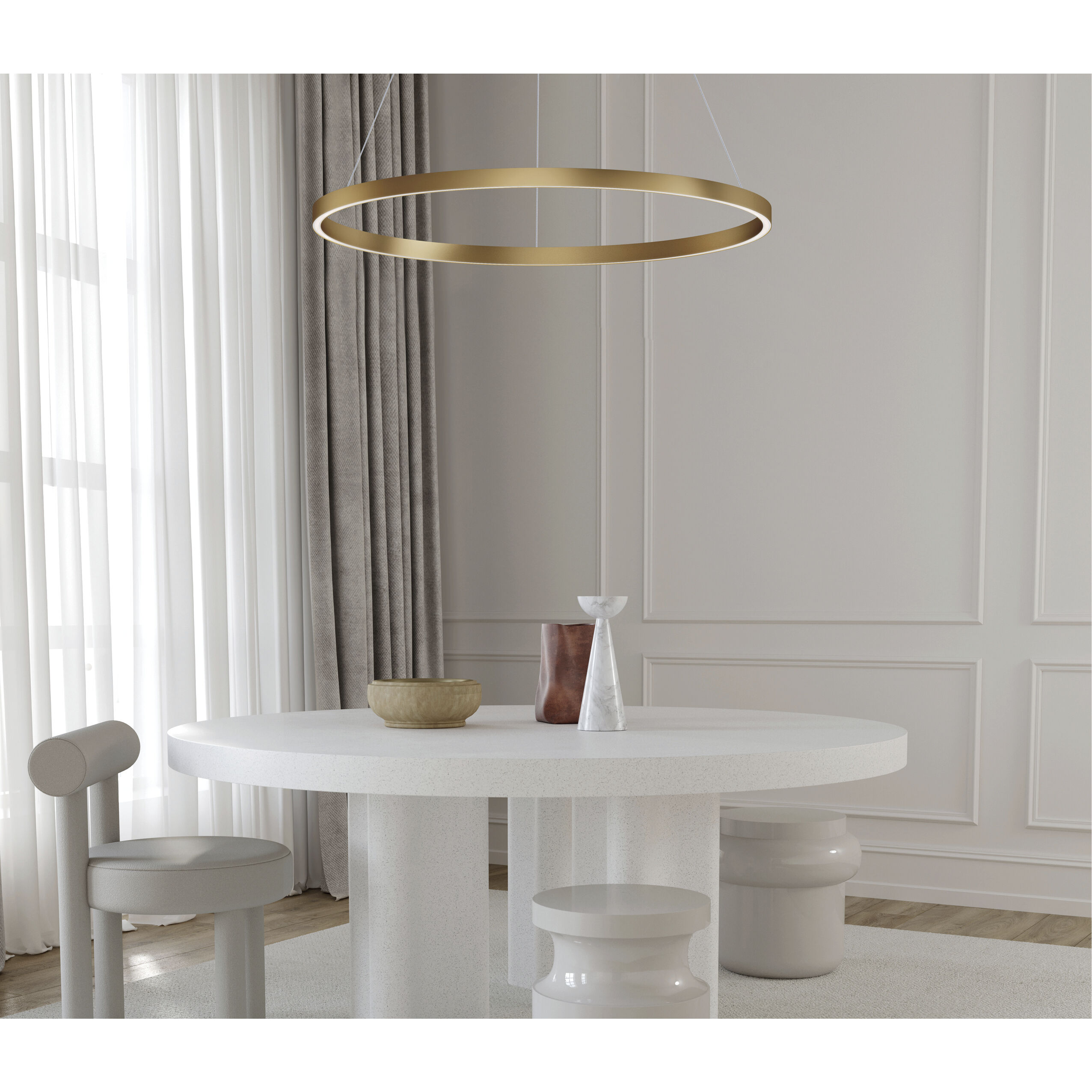 Groove LED 39.5 inch Gold Single Pendant Ceiling Light