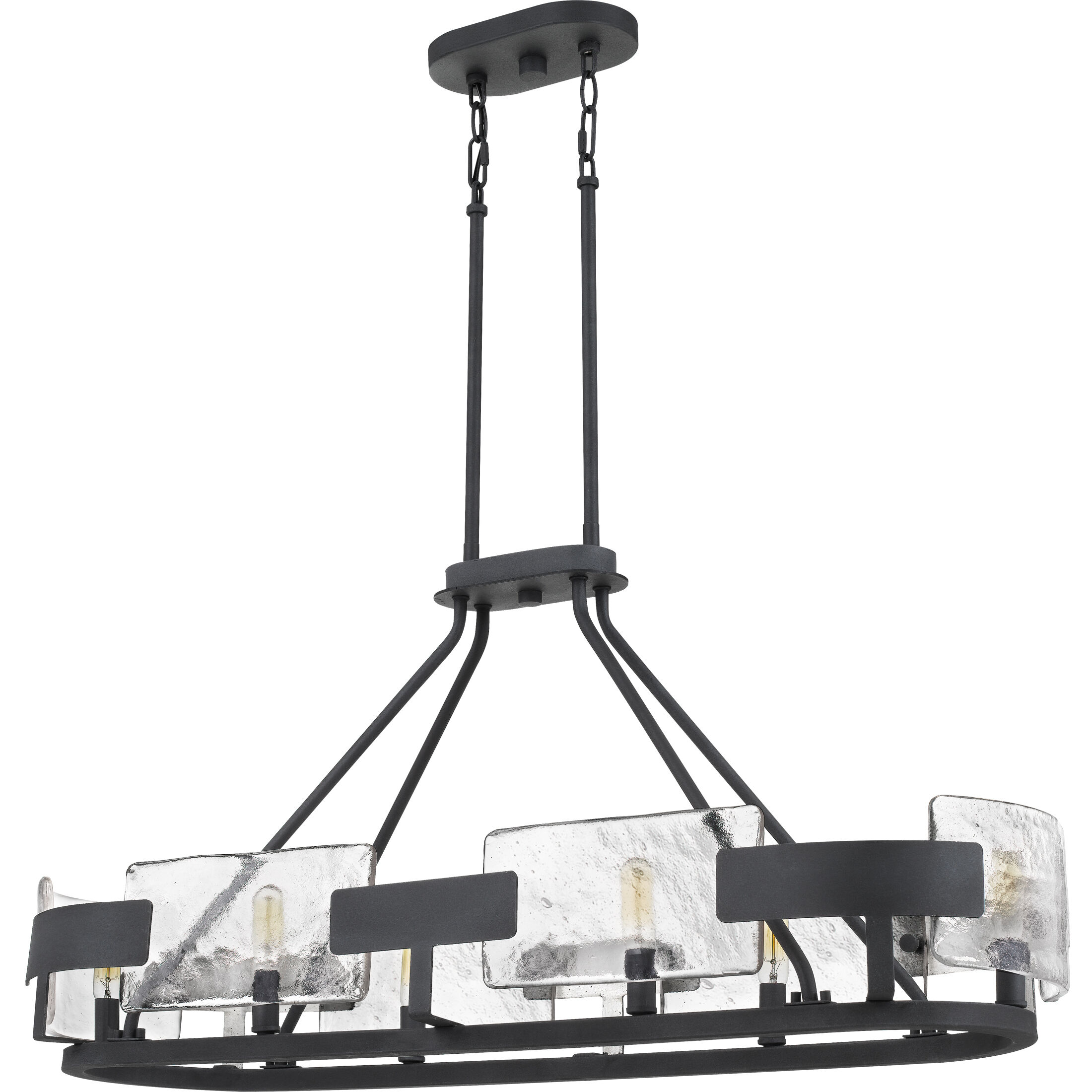 Stratum 6 Light 38 inch Royal Ebony Island Chandelier Ceiling Light