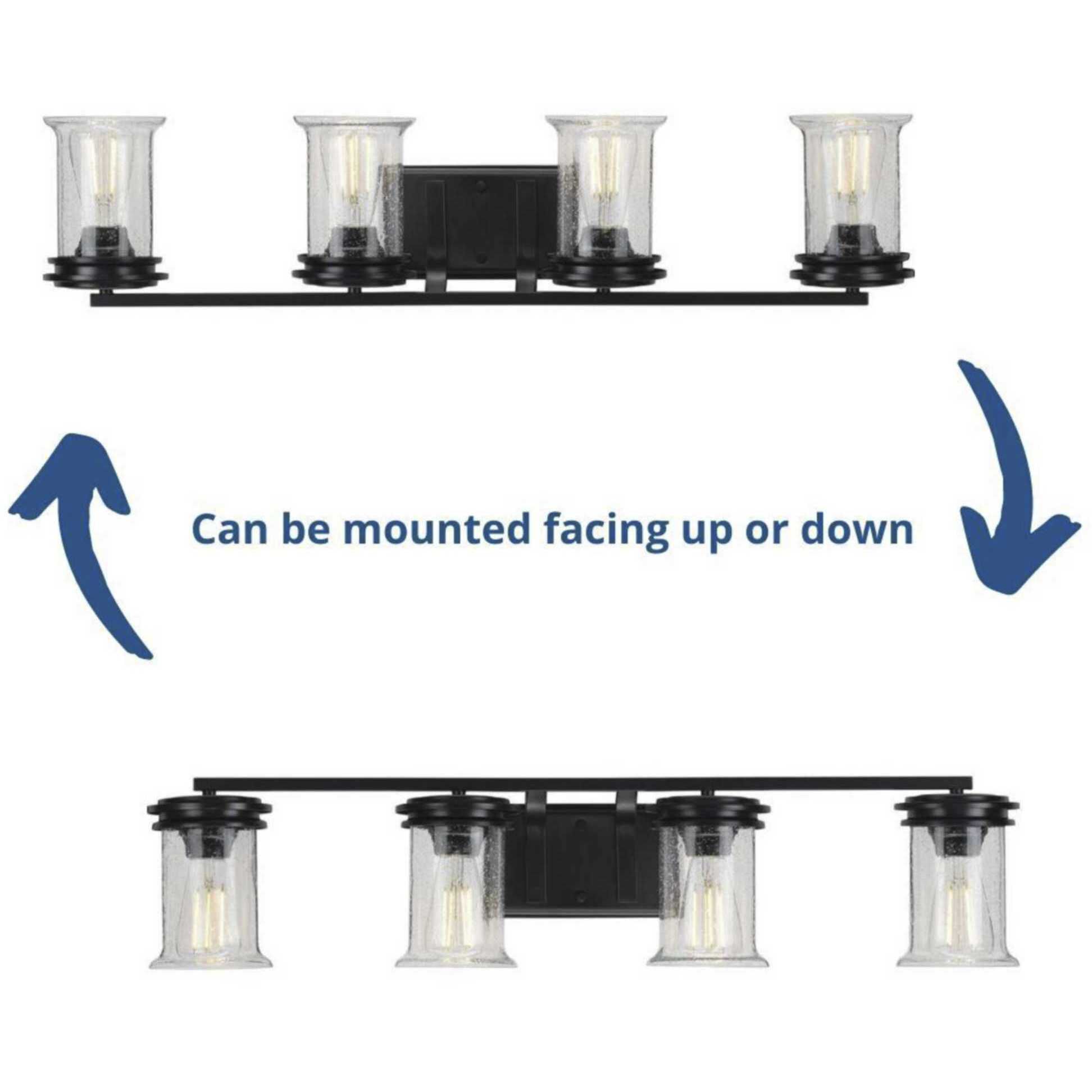 Winslett 4 Light 33 inch Matte Black Bath Vanity Wall Light