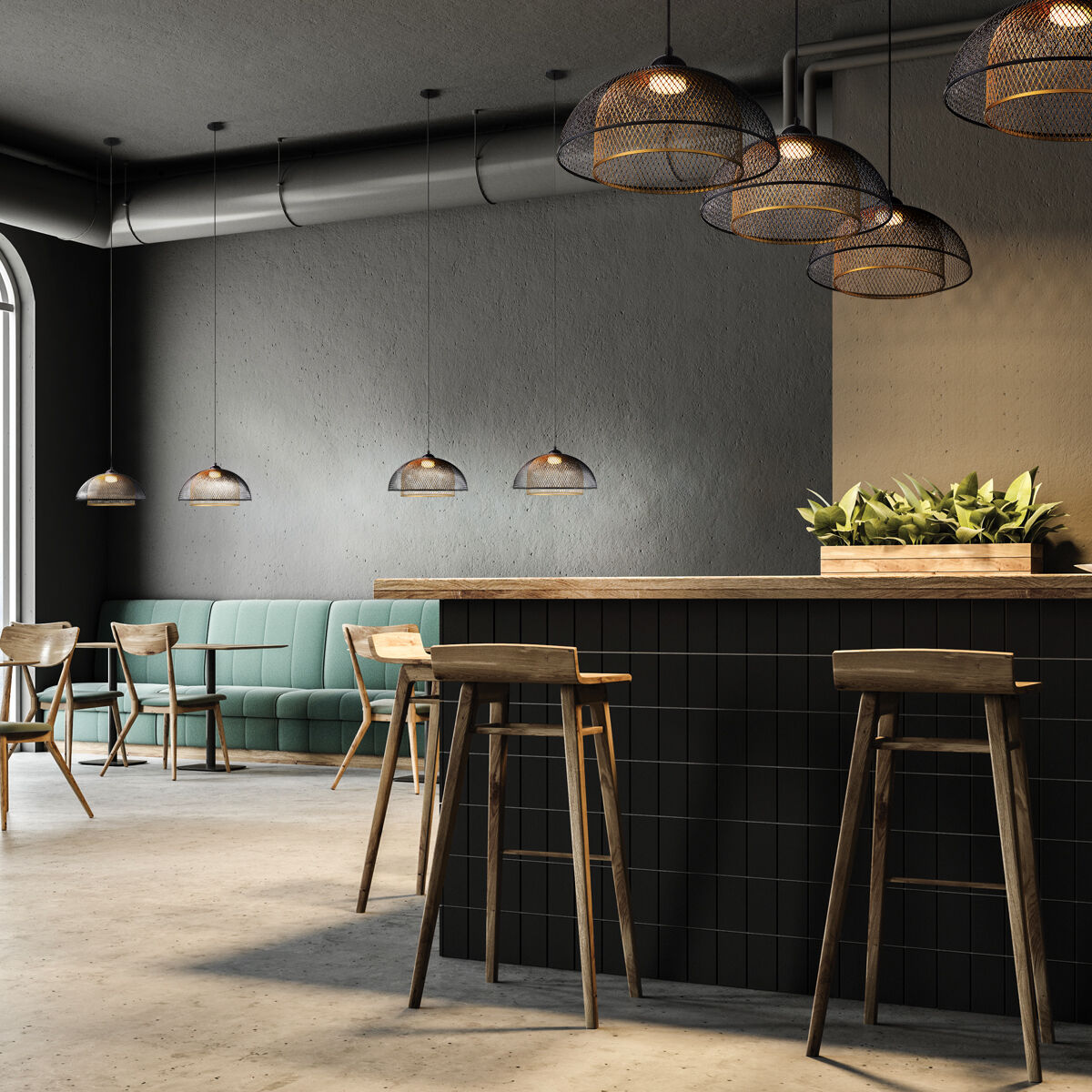 Kenmore LED 16 inch Black Pendant Ceiling Light