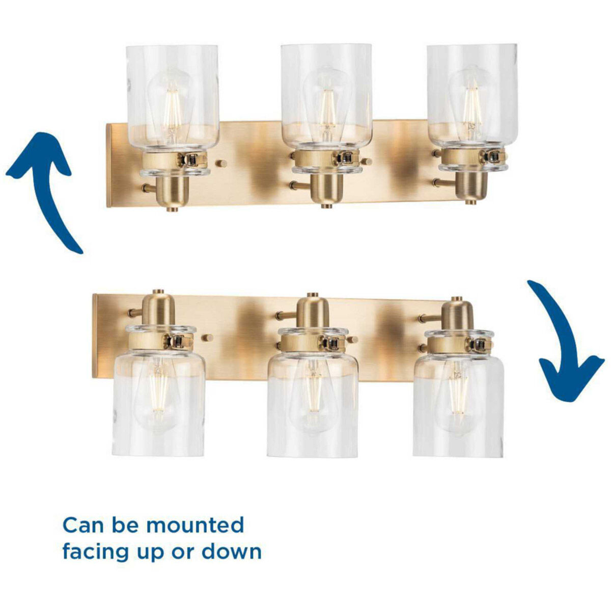 Calhoun 3 Light 22 inch Vintage Brass Bath Vanity Wall Light