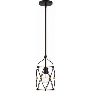 Zucca 1 Light 7 inch English Bronze and Antique Gold Mini Pendant Ceiling Light