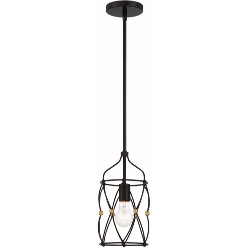 Zucca 1 Light 7 inch English Bronze and Antique Gold Mini Pendant Ceiling Light