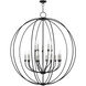 Milania 15 Light 42 inch Black with Brushed Nickel Accents Chandelier Ceiling Light 