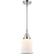 Franklin Restoration Canton LED 6.5 inch Polished Chrome Mini Pendant Ceiling Light in Matte White Glass