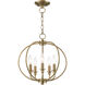 Milania 5 Light 16 inch Antique Brass Convertible Mini Chandelier/Ceiling Mount Ceiling Light