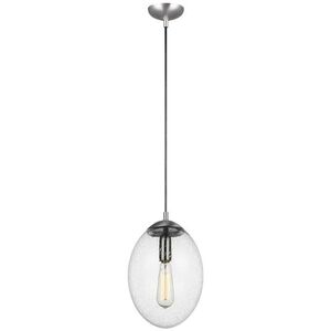 Leo - Hanging Globe 1 Light 10 inch Satin Aluminum Pendant Ceiling Light