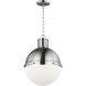 TOB by Thomas O'Brien Hanks LED 13.25 inch Brushed Nickel Pendant Ceiling Light