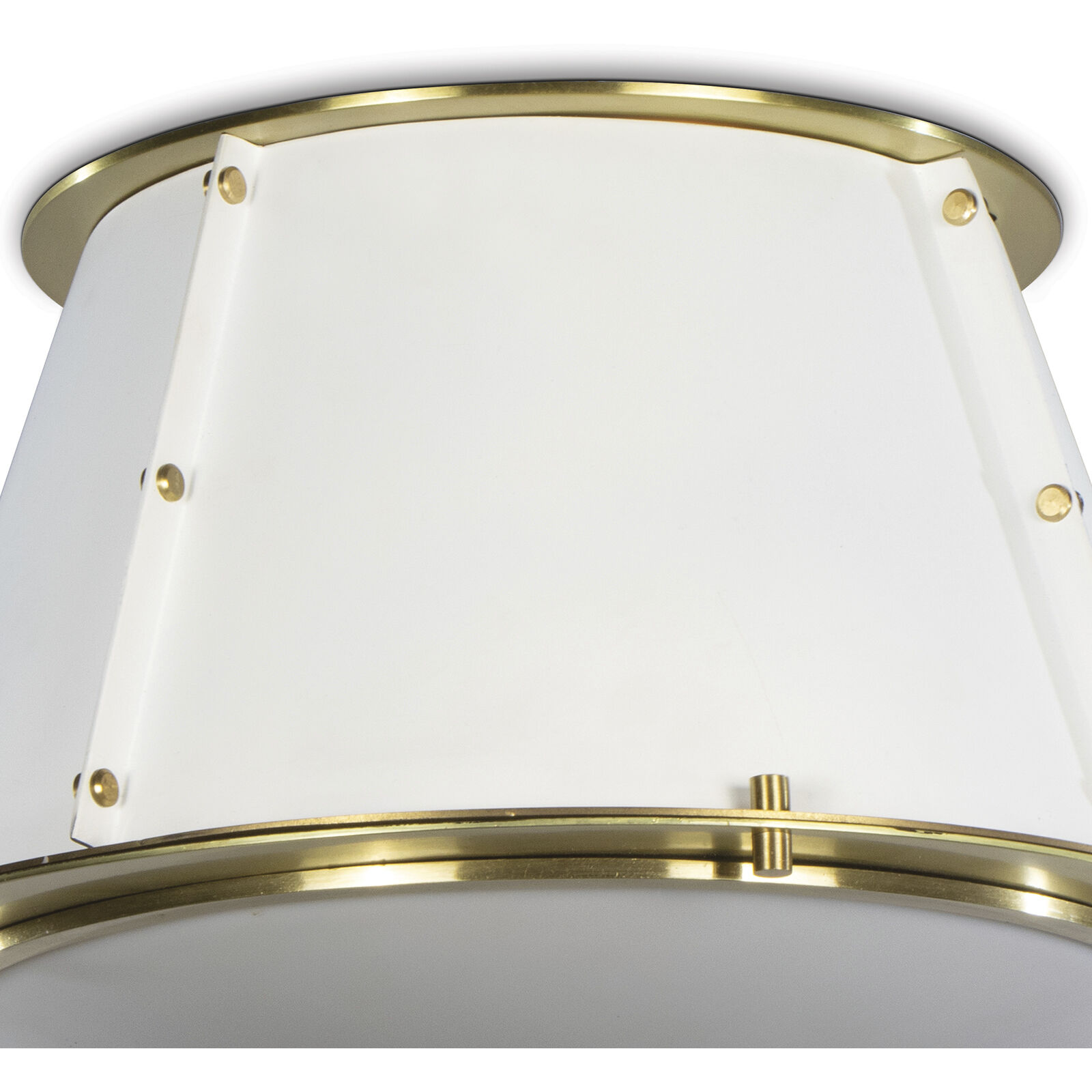 French Maid 1 Light 13 inch White and Natural Brass Flush Mount Ceiling Light