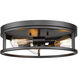 Canada 3 Light 16 inch Black Flush Mount Ceiling Light