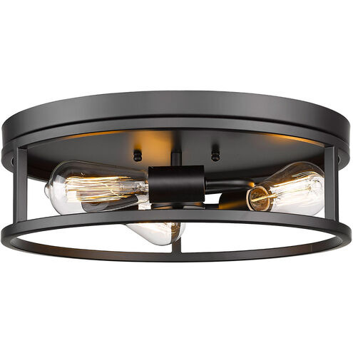 Canada 3 Light 16 inch Black Flush Mount Ceiling Light