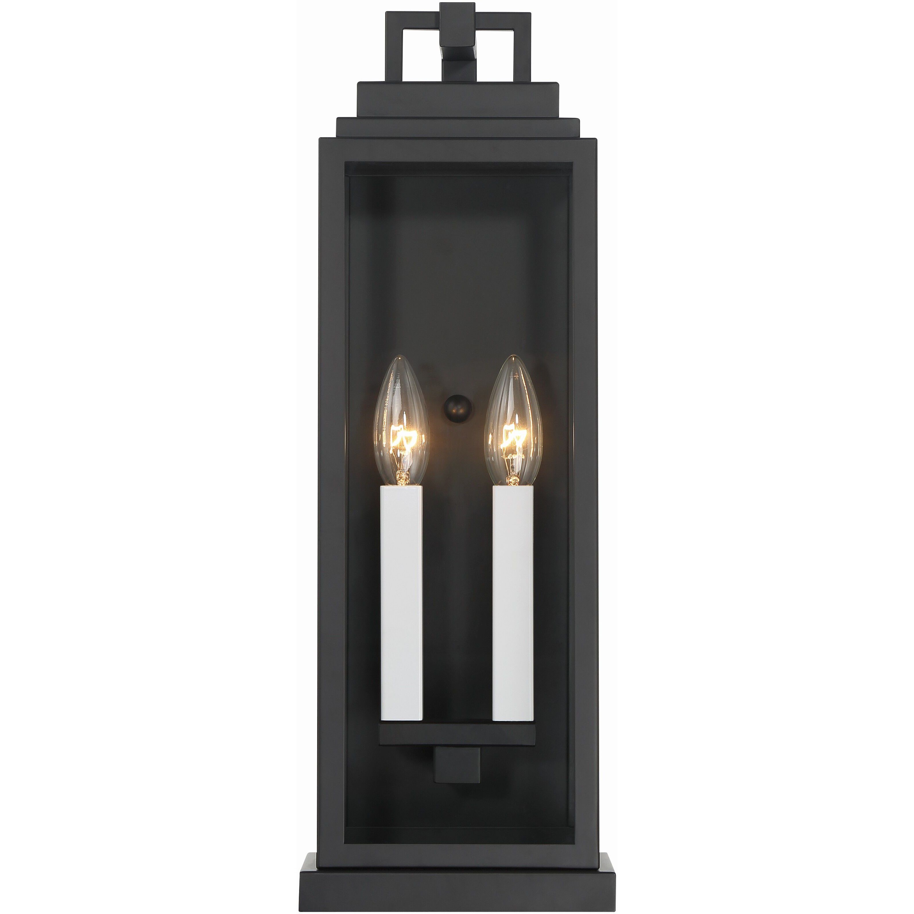 Aspen 2 Light 19 inch Matte Black Outdoor Sconce