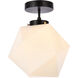 Lawrence 1 Light 10 inch Black Flush Mount Ceiling Light