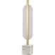 Blade 30 inch 12.00 watt White with Clear and Champagne Gold Table Lamp Portable Light