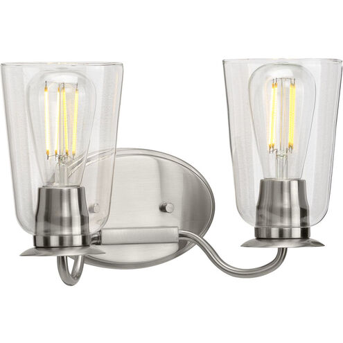 Durrell 2 Light 13.5 inch Brushed Nickel Bath Vanity Wall Light