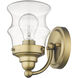 Keal 1 Light 5 inch Antique Brass Vanity Light Wall Light