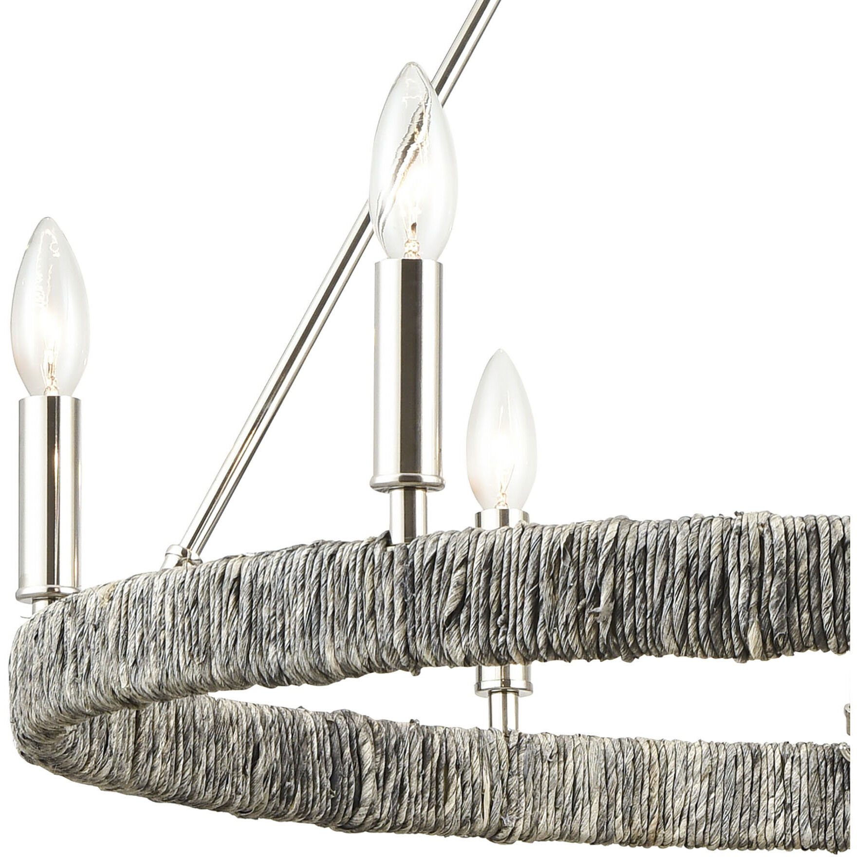 Abaca 6 Light 27 inch Polished Nickel Chandelier Ceiling Light