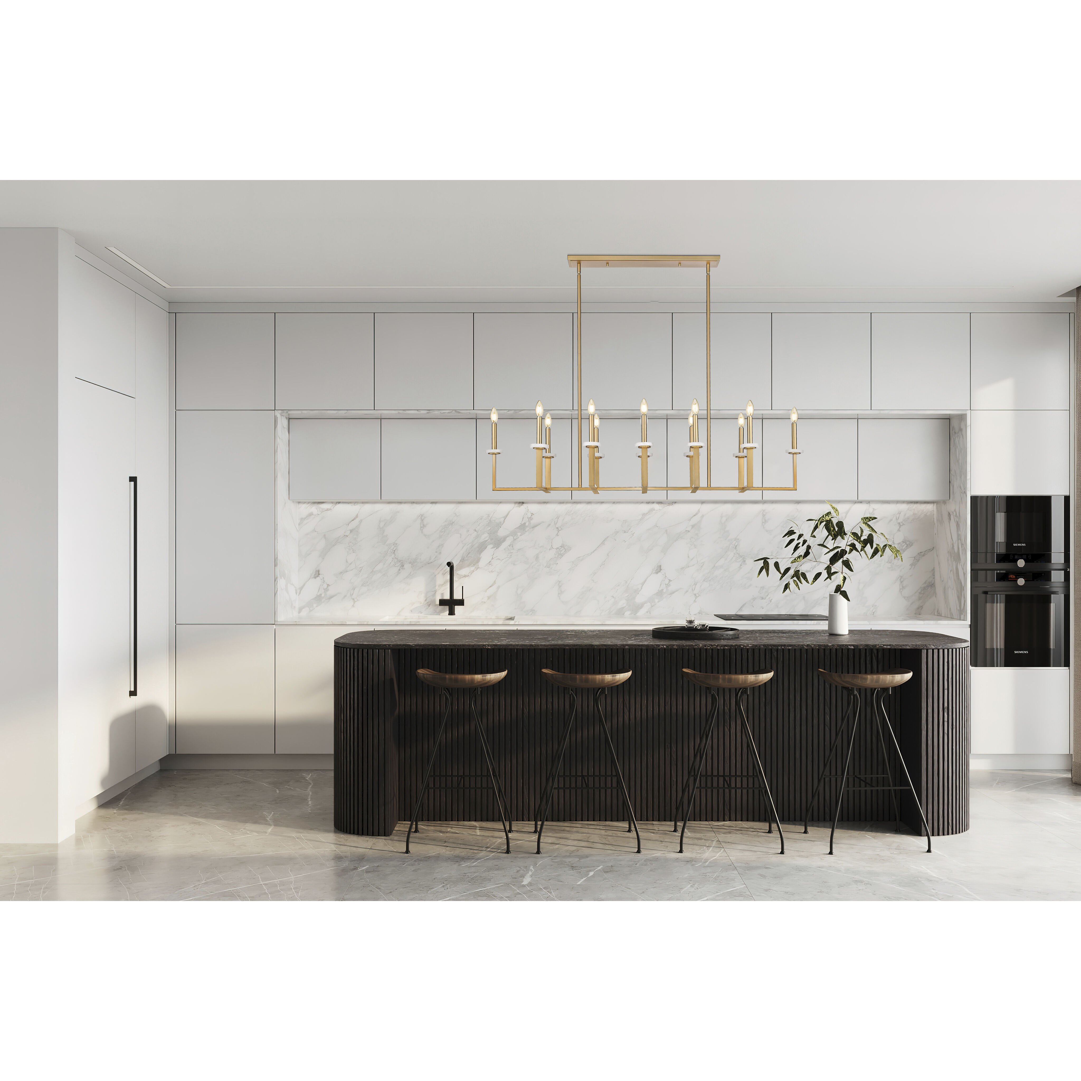 Gaultier 12 Light 56.75 inch Mondern Gold Linear Chandelier Ceiling Light in Modern Gold