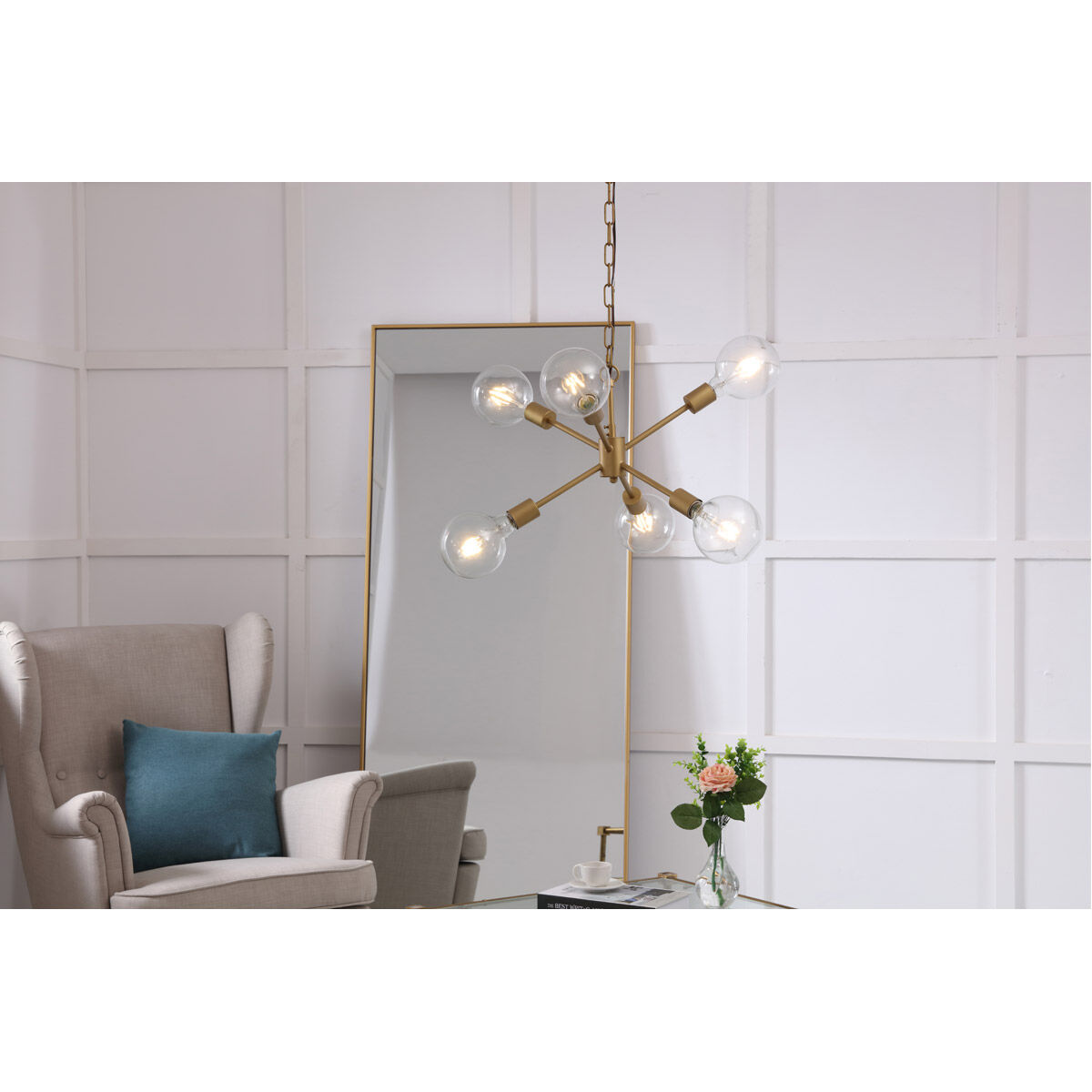 Nolan 6 Light 16 inch Brass Pendant Ceiling Light