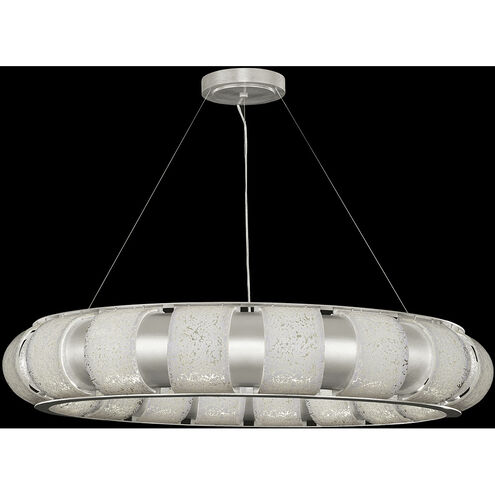 Bond LED 45 inch Silver Pendant Ceiling Light in Bahama Sand Studio Glass