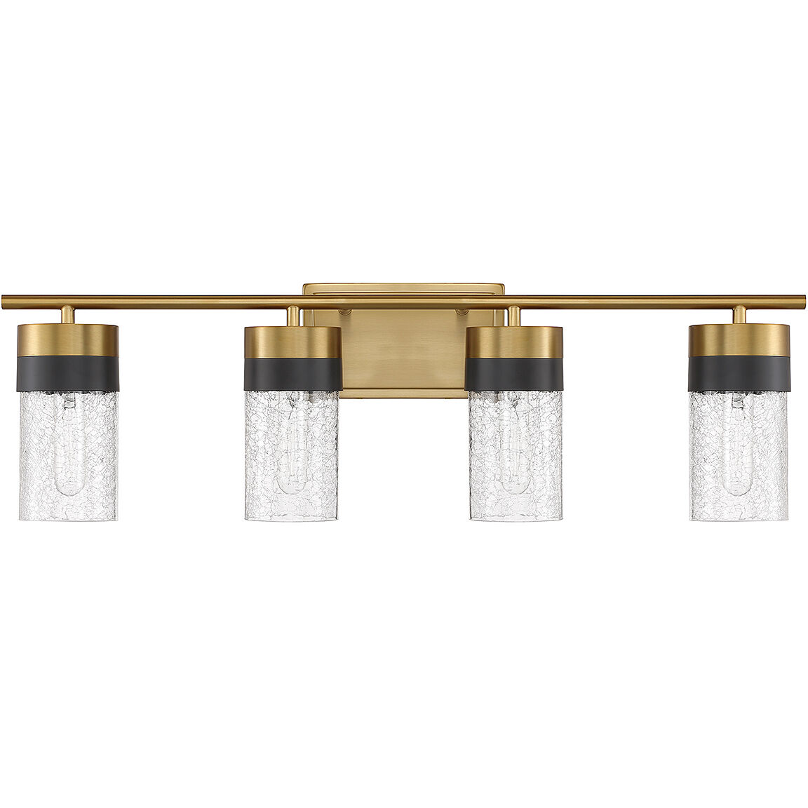 Brickell 4 Light 30 inch Warm Brass Bathroom Vanity Light Wall Light