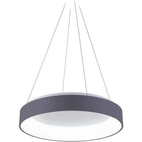 Arenal LED 24 inch Grey and White Drum Shade Pendant Ceiling Light in Gray and White