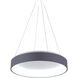 Arenal LED 24 inch Grey and White Drum Shade Pendant Ceiling Light in Gray and White