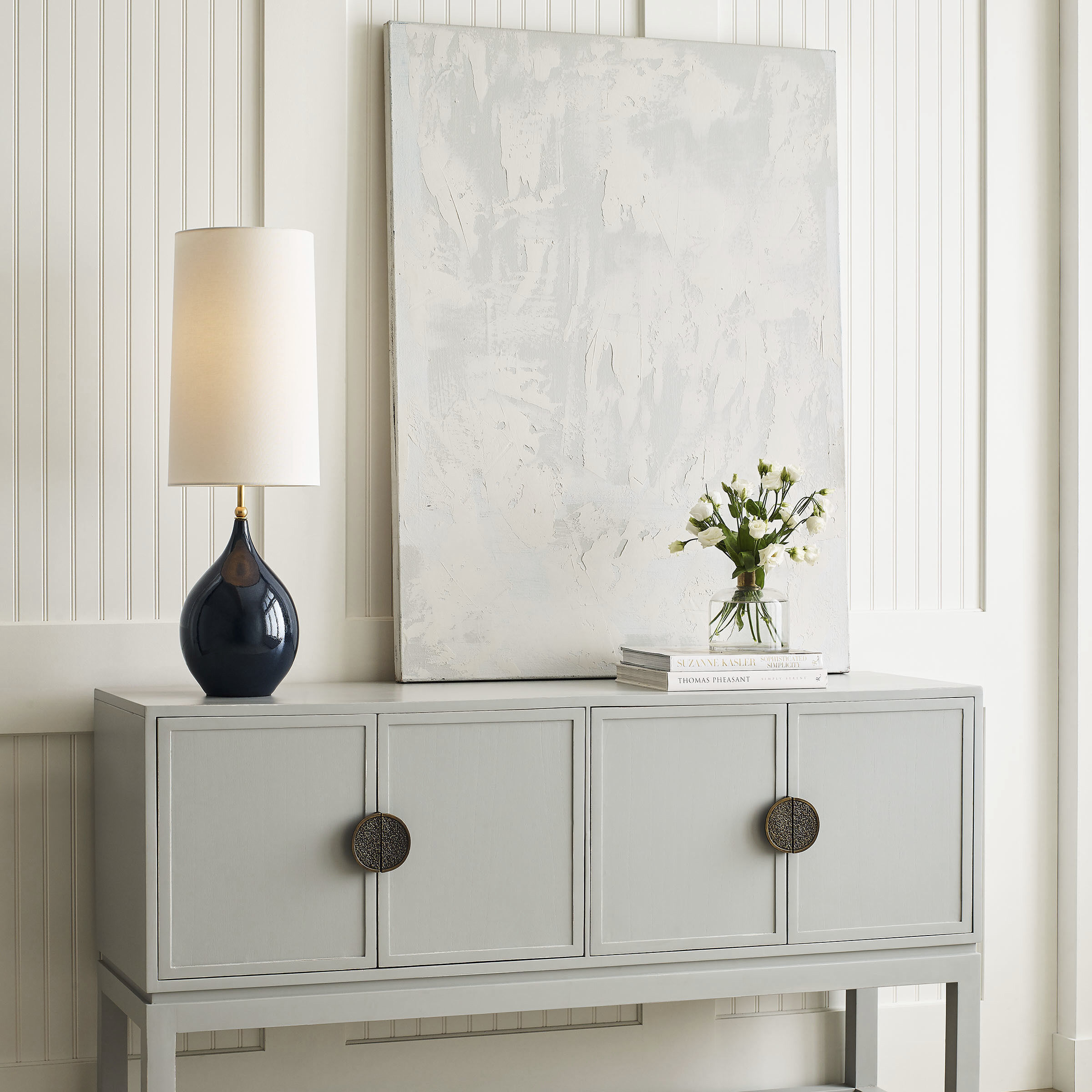 Thomas O'Brien Loren 31.25 inch 60 watt Mixed Blue Brown Table Lamp Portable Light, Large