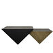 Amboss 58 X 32 inch Matte Black with Aged Brass Coffee Table