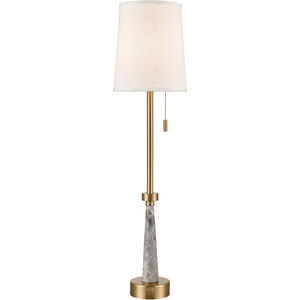 Magda 34 inch 60.00 watt Gray with Aged Brass Buffet Lamp Portable Light