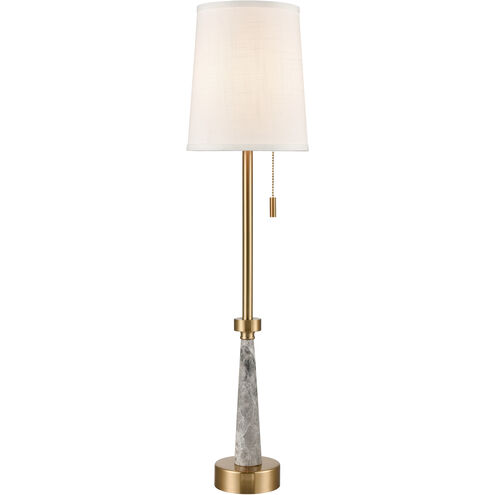Magda 34 inch 60 watt Gray with Aged Brass Buffet Lamp Portable Light
