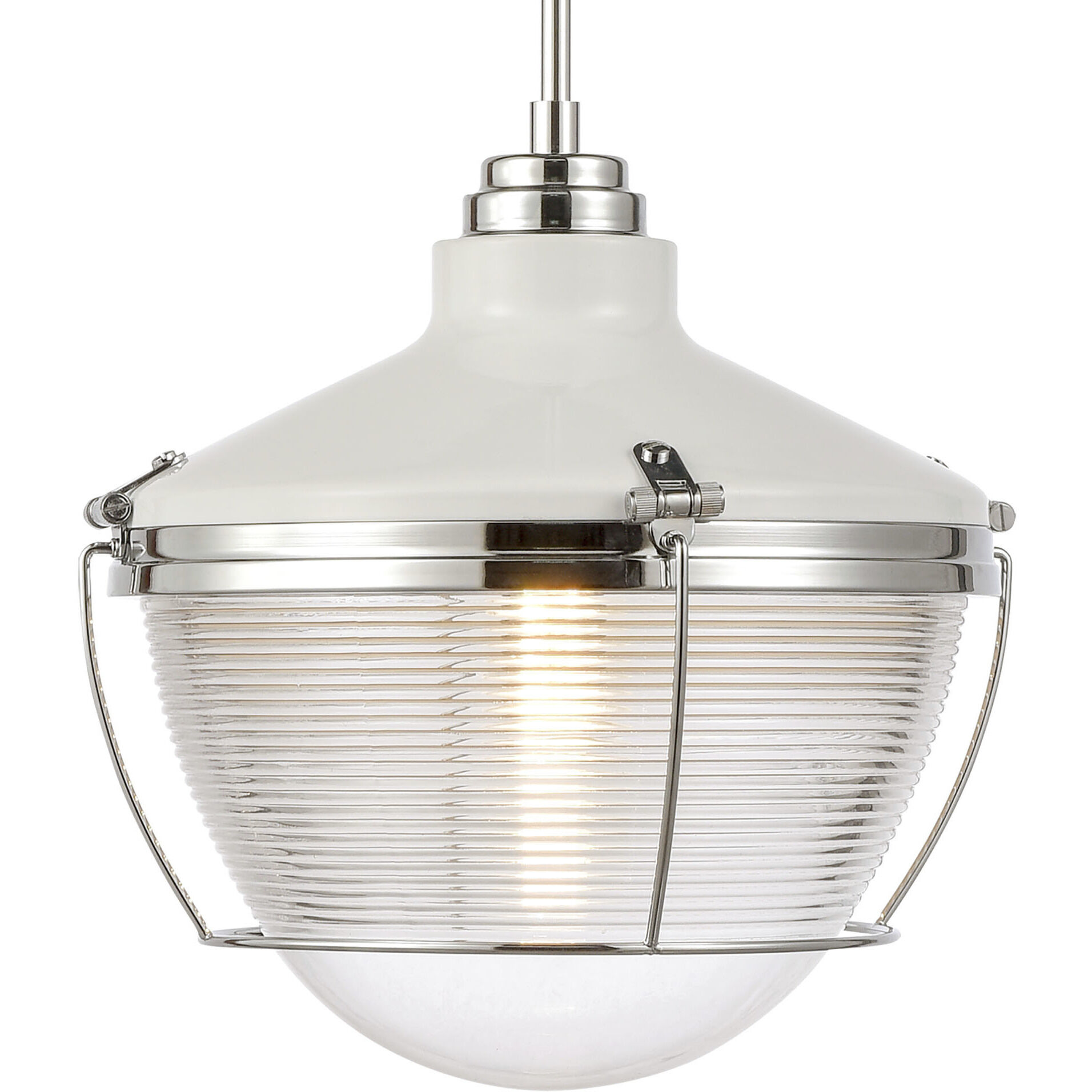 Seaway Passage 1 Light 14 inch White with Polished Chrome Pendant Ceiling Light