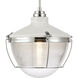 Seaway Passage 1 Light 14 inch White with Polished Chrome Pendant Ceiling Light