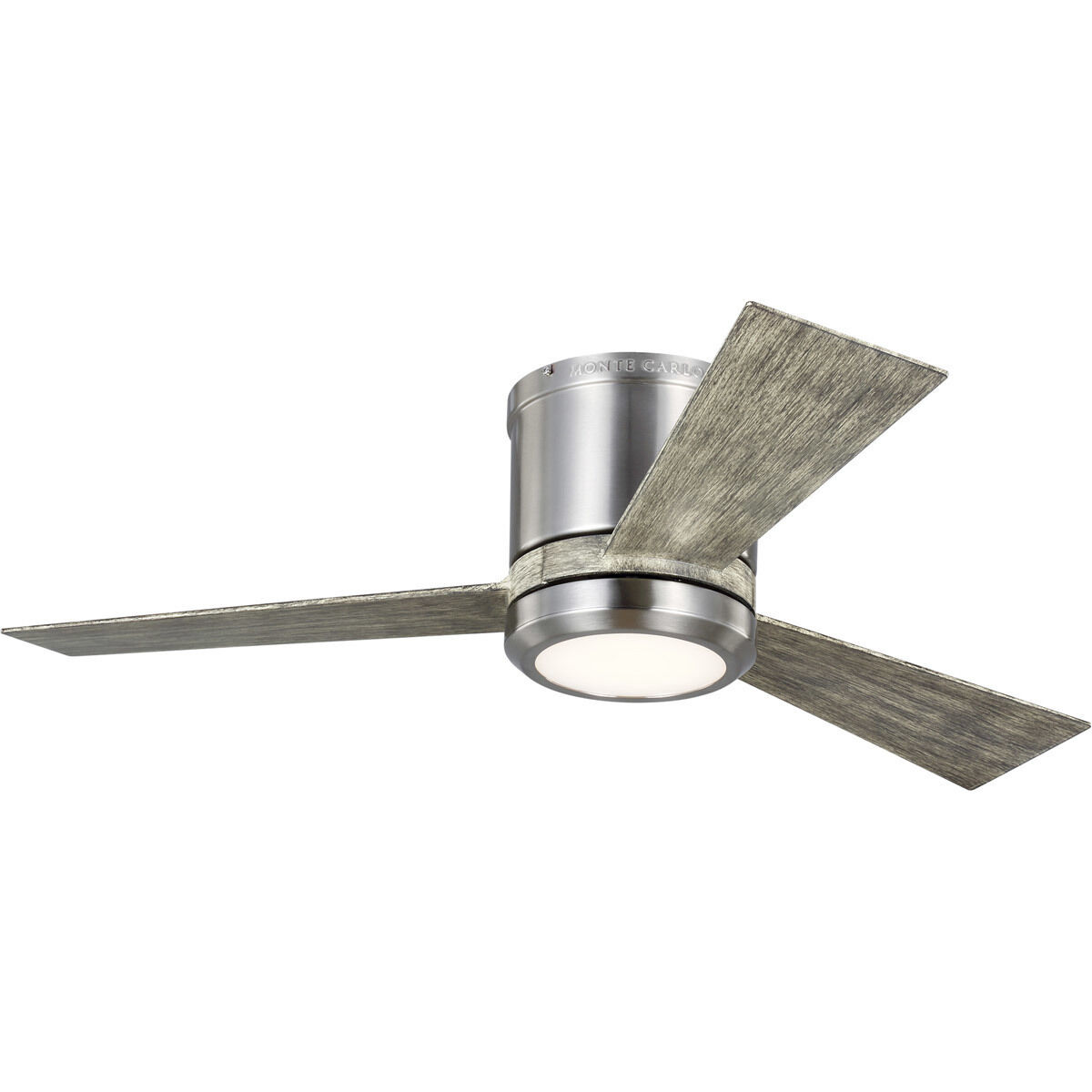 Clarity 42 42 inch Brushed Steel with Light Grey Weathered Oak Blades Ceiling Fan