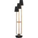 Triptych 70.5 inch 40 watt Natural Rattan/Satin Black Floor Lamp Portable Light