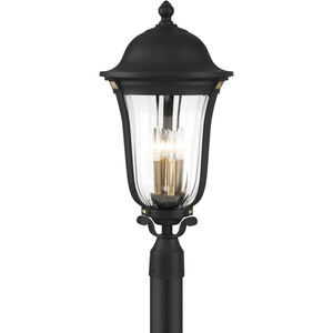 Peale Street 4 Light 25 inch Sand Coal And Vermeil Gold Outdoor Post Mount, Great Outdoors