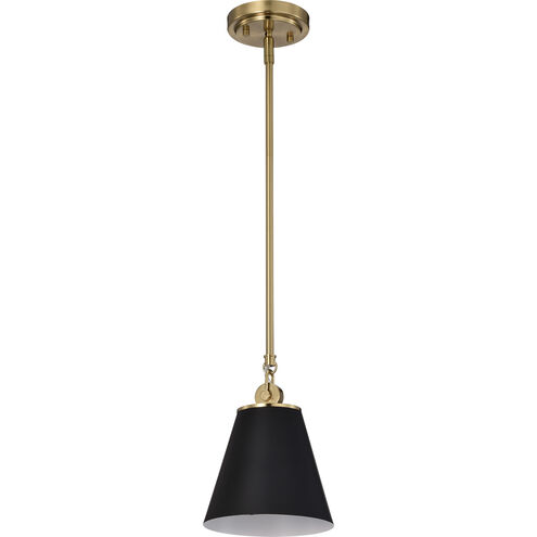 Dover 1 Light 7 inch Black/Vintage Brass Pendant Ceiling Light