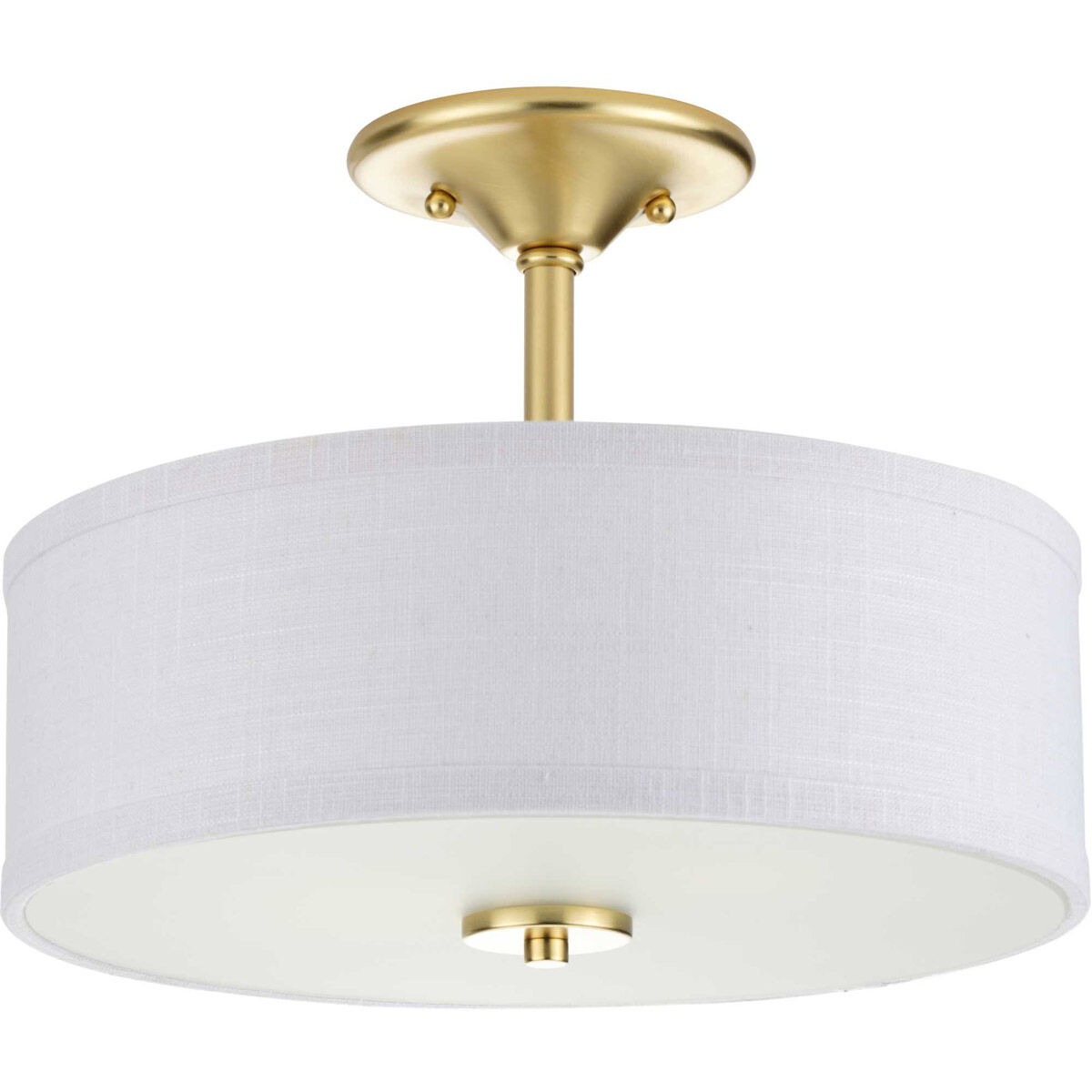 Inspire 2 Light 13 inch Satin Brass Semi-Flush Mount Ceiling Light