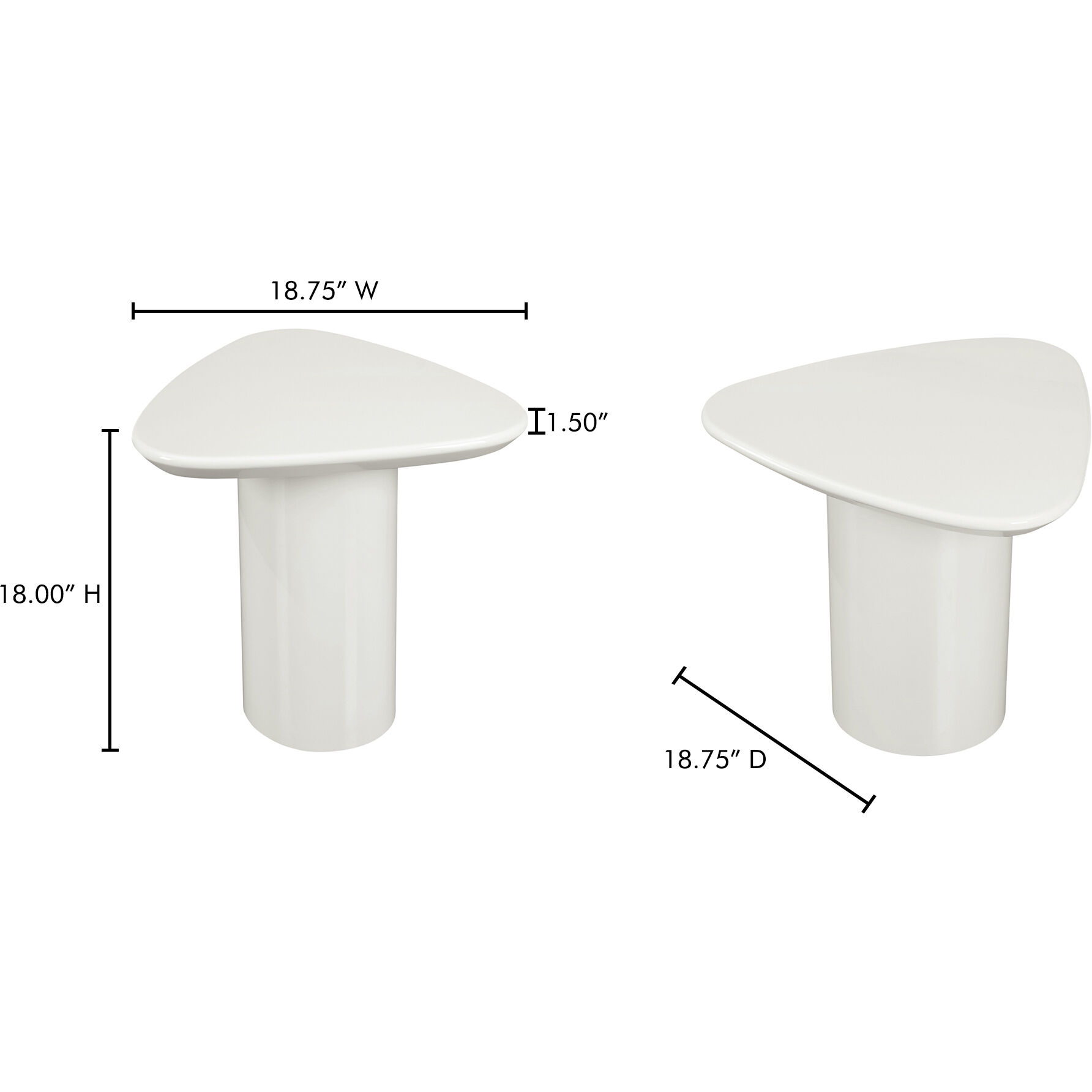 Eden 18.75 X 18.75 inch White Accent Table