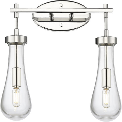 Downtown Urban Owego 2 Light 15.5 inch Polished Nickel Bath Vanity Light Wall Light in Clear
