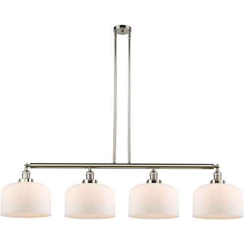 Franklin Restoration X-Large Bell LED 54 inch Polished Nickel Island Light Ceiling Light in Matte White Glass, Franklin Restoration