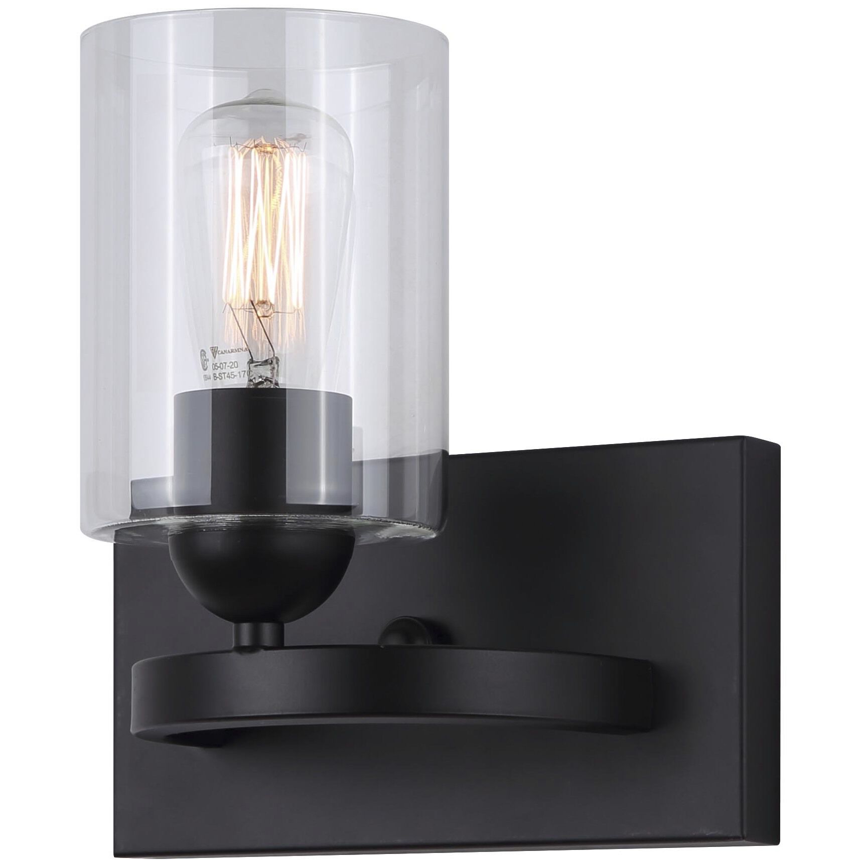 Hampton 1 Light 8 inch Matte Black Vanity Light Wall Light