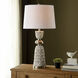Poly and Steel 33.5 inch 100 watt Saponay and Beige Table Lamp Portable Light